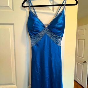 Hand Beaded Beautiful Blue/Royal Blue Prom Dress, Size M!